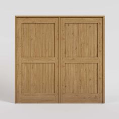 an open wooden door on a white background