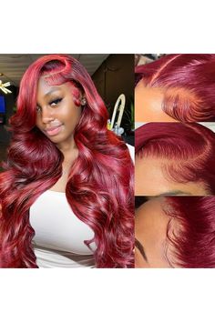 99J Burgundy Lace Front Wigs Human Hair 99J 13X6 Body Wave HD Lace Frontal Wig Human Hair Burgundy Transparent Lace Front Wig Colored Pre Plucked With Baby Hair 180% Density Wine Red 20Inch Woman Wine, Burgundy Hair, Burgundy Lace, Hd Lace, Lace Frontal Wig, Frontal Wigs