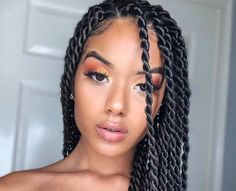 Protective Styles For Natural Hair Twists, Bob Marley Hairstyles Braids, Marley Twist Hairstyles Medium, Bob Marley Braids, Black Woman Hair Styles, Medium Marley Twists, Island Twist Hairstyle, Marley Twist Styles, Medium Twist Braids