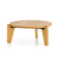 an oval wooden table with black legs on a white background and no one around it