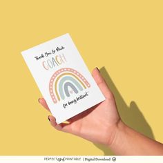 Thank You Card For Coach | Football, Gymnastics, Rugby, Swimming | Rainbow Appreciation Card | Brilliant Coach | Digital Download