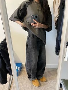 Baggy Outfit Ideas, Timberland Boots Outfit, Outfit Inspo Casual, Korean Girl Fashion, Swaggy Outfits, Fashion Gallery, Insta Fits, Dream Clothes, Casual Fits