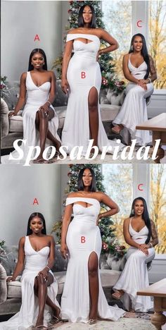 Sexy Mismatched Soft Satin Mermaid Floor Length Bridesmaid Dresses, BD – SposaBridal Bridesmaids Styles, Cheap Long Bridesmaid Dresses, Honey Dew, White Mermaid, White Bridesmaid Dresses, Mismatched Bridesmaid Dresses