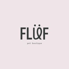 the word fluf is written in black on a light pink background with an oval shape