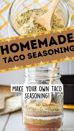 homemade taco seasoning in a mason jar