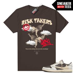 "Travis Low Reverse Mocha 1s Jordan matching shirt by Sneaker Match Tees brand. Official Sneaker Match Tees shirt designed to match the Jordan 1 \"Travis Low Reverse Mocha\" retro sneakers. *Sneakers are for matching purposes only, NOT included in the sale* True to size Men's shirt 100% Soft Cotton Regular Fit" Reverse Mocha Outfit Men, Mocha 1s Outfit Men, Mocha Outfit Men, Brown Graphic Tee Outfit, Reverse Mocha Outfit, Mocha Outfit, Travis Scott 1s, Mocha 1s, Legend Blue 11