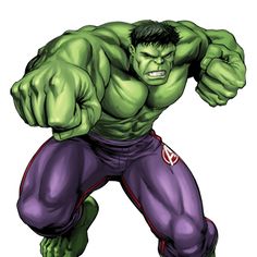 an image of the incredible hulk from avengers comics, with his arms stretched out and one hand on his hip