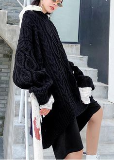 For Spring fall black knit tops plus size hooded clothes For Women

 Materials used: knit fabric

Measurement:One size fits all for this item. Please make sure your size doesn't exceed this size: BUST-174cm   
   
length 77cm / 30.03"
Sleeve length 90cm / 35.1"
Cuff 24cm / 9.36"
bust 174cm / 67.86"
Waist 162cm / 63.18"
hem 140cm / 54.6"



We ship worldwide.

Tracking numbers provided for all orders. Black Knit Top, Knit Tops, Black Knit, Trending Now, Spring And Fall, One Size Fits All, Color Patterns, Knit Top, Knit Fabric