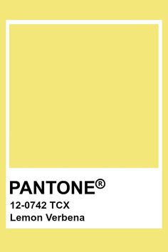 pantone's lemon verbbena color is shown with the words pantone on it