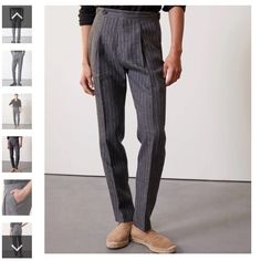 Used Todd Snyder Italian Linen Side Tab Trouser In Charcoal Pinstripe. Note That I’m Not 100% That This Is The Pant, But I’m Fairly Confident. Size 34. Todd Snyder, Gray White, Mens Pants, Trousers, Man Shop, Grey, Pants, White, Color