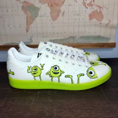 Adidas X Stan Smith Monsters Inc. Mike Wazowski Mens Size: 9.0 Women's Size: 10.5 Style #: Fz2706 Condition: Brand New With Tags Ready To Be Shipped. Please Feel Free To Message Me If Additional Photos Are Needed. Adidas Green Low-top Custom Sneakers, Adidas Custom Low-top Sneakers With Gum Sole, Adidas White Custom Sneakers With Rubber Sole, Adidas White Mid-top Custom Sneakers, Adidas Custom Sneakers With Contrast Sole For Sports, Adidas Low-top Skate Shoes With Abzorb Midsole, Adidas Skate Shoes With Abzorb Midsole And White Sole, Custom Sneakers With Speckled Midsole And Round Toe, Adidas Custom Low-top Sneakers For Sports