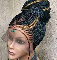 We make the ghana braids style in a wig. The wig is made  with  full lace. It takes about three weeks to process.  Its handmade to ensure the best quality.  It's a completely stress free option for gorgeous ladies who love big cornrow braids. Your hair looks like new everyday you wear it. Select the color you want. The colors available are: color 1, 2, 27,30,33,613,custom color, pink,silver grey, blue, purple,  burgundy,white. Please check your messages when you place your order and provide your Ghana Braids Cornrows, Big Cornrow Braids, Cornrows Braids For Black Women, Cornrow Braids, Ghana Braids, African Hair Braiding Styles, Braided Cornrow Hairstyles, Braided Wig, Braids For Black Women