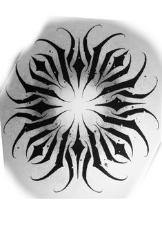 a black and white image of a flower on a piece of paper with ink splatters