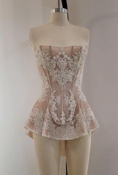 PRE ORDER Bridal Cream off White French Chantilly Lace Sheer Corset Low Back Hand Beaded Pearl Crystal Embroidered Mini Dress - Etsy French Chantilly Lace, Sheer Corset, Embroidered Mini Dress, Corset Fashion, Dream Wedding Ideas Dresses, White French, Pearl Crystal, Chantilly Lace, Mode Inspo