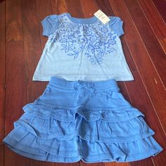 Nwt Childrens Place 2 Piece Set 6-9 Month Tee And Skort Light Blue Casual Sets For Playtime, Light Blue Casual Playtime Sets, Casual Light Blue Playtime Set, Casual Light Blue Sets For Playtime, Month Colors, 9th Month, Childrens Place, 2 Piece Set, Matching Sets