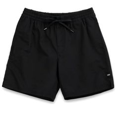 Nwt Vans Primary Volley Ii 17" Men's Board Shorts In Black. The Primary Volley Ii Is A Cotton Nylon Volley Short With Polyester Mesh Lining. The Elastic Waist Offers A Comfortable Fit, And The Solid Colorway Provides Classic Appeal That Never Goes Out Of Style. This Traditional Volley Short Also Features Side Entry Hand Pockets, A Back Welt Pocket With A Zip Closure, A Side Vent At The Hem, And A Woven Label At The Side Seam. Shell: 60% Cotton, 40% Nylon Lining: 100% Polyester Mesh Elastic Waist Men’s Shorts, Short Png, Black Basketball Shorts, Board Shorts Men's, Outfit Shuffles, Guys Fashion Casual, Vans Shorts, Athleisure Shorts, Guys Fashion