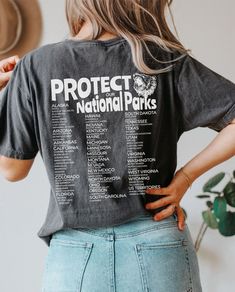 ✓ 62 National Parks Shirt ✓ Hipster Aesthetic Hiking Retro Shirt ✓ Granola Girl Aesthetic T-shirt   🤩About: Made to order just for you, this National Park Shirt is printed on a super soft trendy Comfort Colors t shirt dyed to fade slightly with each wash, giving your premium quality tee the look and feel of a vintage t shirt that will last for years!  The Comfort Colors special dyeing process reduces shrinkage by 99% and gives every tee its own personality.  Oversized Comfort Colors Shirts are trending! Make sure to get yours right away! Looking for a customized item? Please, contact me. I'll be happy to make you something unique! :) 🤩Size guide: For an oversized super trendy look, up a size or 2 from your original size. The size chart is available in the photos section. 🤩Care Instructi Soft-washed Grunge Style Top For Everyday, Grunge Style Tops With Screen Print And Relaxed Fit, Grunge Relaxed Fit Top With Screen Print, Grunge Relaxed Fit Top With Letter Print, Grunge Tops For Everyday Spring Wear, Grunge Spring Tops For Everyday, Everyday Grunge Tops For Spring, Spring Grunge Everyday Tops, Spring Everyday Grunge Tops