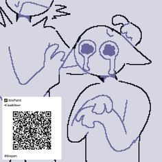 an image of a cartoon character with a qr code