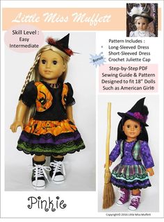 the doll is wearing a witch costume