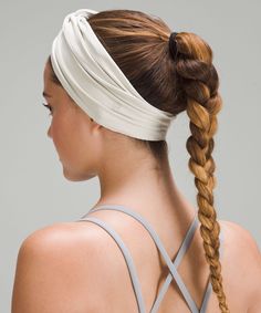 This soft headband was made for yoga, but the knotted twist detail on the front means it fits in at the brunch table, too. Designed for Yoga and Casual. Lululemon Headbands Hairstyles, Elastic Stretch Headband, Gym Headband, Pink Lululemon Headband, Lululemon Scrunchie, Knit Twist Headband, Twisted Knot Headband, Women's Hair Accessories, Brunch Table