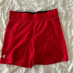 Red Spandex Shorts For Girls, With Foldable Waist Band. Never Worn But Great For Athletics. Red Spandex Shorts, Shorts For Girls, Xmas List, Under Armour Shorts, Spandex Shorts, Shorts Athletic, Athletic Shorts, Short Girls, Waist Band