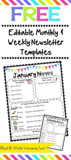 the free editable weekly newspaper template for january