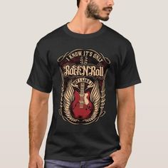 rock n roll T-Shirt Birthday Guitar, Rock In Roll, Birthday T Shirts, Love Party, Tshirt Fashion, It's Your Birthday, Rock Shirts, Rock Style, Rock N