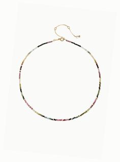 Classic and timeless, our Watermelon Tourmaline gemstone beads necklace makes it easy to show off your individual style, while adding a pop of color to your everyday look. Mix and match with other gemstone necklaces, chains and charms to stylize your own personalized look! Tourmaline: Calming, Cofidence, Grounding Necklace Length: 16" + 1" extender Gemstone Bead Size: 3 mm Cushion Cut Metal: Sterling Silver & 18K Gold Vermeil Tourmaline Single Strand Necklace With Round Beads, Gemstone Necklaces, Gemstone Beaded Necklace, Tourmaline Beads, Watermelon Tourmaline, Tourmaline Gemstone, Beads Necklace, Necklace Length, Cushion Cut