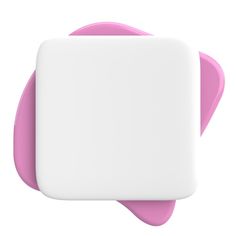 a white and pink square object on a white background with no image to describe it