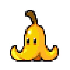 an image of a pixelated yellow banana