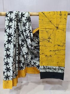 Yellow Cotton Saree, Handmade Saree, Fancy Saree, Casual Saree