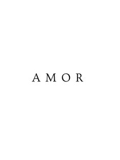 the word amor written in black on a white background