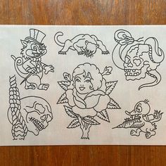 a piece of paper with some drawings on it