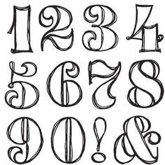 the letters and numbers are drawn in black ink