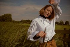 Inspired by the motorcycle jacket, this shirt is cropped and with a waistband that mimics the classic closure. The ties at the wrist and the neck keep out the cold. Wear buttoned up as a shirt or open as outerwear. Photography from our Amsterdam lookbook shot by Lily Cummings and modeled by Marte Boneschansker. Trendy Cropped Shirt For Workwear In Fall, Cropped Workwear Shirt For Fall, Cropped Shirt For Workwear In Fall, Cropped Shirt For Fall Daywear, Long Sleeve Cropped Shirt For Fall Workwear, Trendy Collared Cropped Shirt For Fall, Outerwear Photography, Cold Wear, Photo Mode