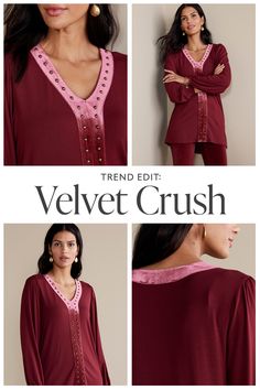 Our signature velvet is supremely soft with a luxe drape and sheen. Explore new ways to wear everyone's favorite winter fabric, including tops in rich hues. Velvet Tops, Must Haves