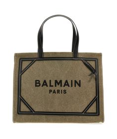 Balmain 'b-army' Shopping Bag | italist Balmain Bag, Canvas Leather Tote Bag, Canvas Leather Tote, Balmain Paris, Luxury Bag, Medium Tote, Agent Provocateur, Shopper Tote, Black Canvas