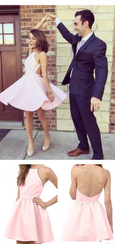 Cute A-line Pink Short Backless Homecoming Dress Party Dress For Teens Pink Homecoming Dress Short, Backless Homecoming Dresses, Homecoming Dress Short, Prom Dresses Elegant, Prom Dresses 2016, Cheap Homecoming Dresses, Pink Homecoming Dress, Looks Party, Short Prom Dress