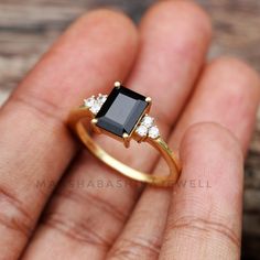 Natural Black Onyx Solitaire Ring, Engagement Ring, 18k Gold Plated Ring, Dainty Stackable Ring, Weeding Ring For Women, Anniversary Rings SHOP LINK:- https://www.etsy.com/shop/MaaShabashibaJewell?ref=seller-platform-mcnav 》D E T A I L S《 Gemstone: Natural Black Onyx Gem Color: Black Gem Shape: Emerald Metal: 925 Sterling Silver Purity: 925 Parts Per 1000 Setting Type: Prong Set Silver Polish: High Ring Size: All Size Available Please note that there Can be slight variations in stone texture and Black Gems, Stone Texture, Gold Plated Rings, Stackable Rings, Solitaire Ring, Black Onyx, Anniversary Rings, Prong Setting, Rings Statement