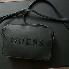 Crossbody Black Rectangular Satchel With Logo, Black Logo Bag For On-the-go, Black On-the-go Bag With Logo, Black On-the-go Bags With Logo, Crossbody Guess, Bags Guess, Black Crossbody Purse, Guess Bags, Black Crossbody