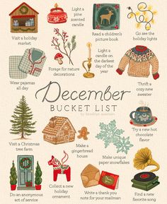 the december bucket list is shown in this illustration