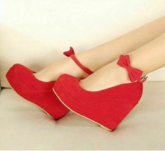 Bow High Heels, Platform Wedges Shoes, Platform Wedge Heels, Heels Platform, Wedges Style, High Heel Wedges, Super High Heels, Format Order, No Hp