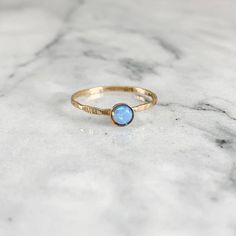 blue opal stacking ring, gemstone ring, personalized ring, birthstone jewelry, birthstone for octobe Opal Stackable Rings With Birthstone For Promise, Minimalist Opal Birthstone Promise Ring, Stackable Opal Birthstone Ring For Promise, Stackable Opal Birthstone Promise Ring, Minimalist Opal Birthstone Ring Gift, Opal Birthstone Stackable Rings As Gift, Stackable Opal Birthstone Rings As Gift, Opal Stacking Ring, Pandora Gold