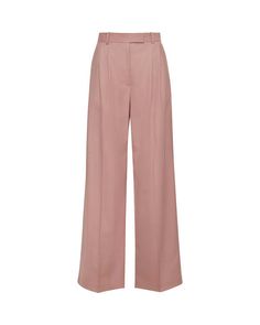 This item is available for preorder only. the estimated ship date is 5/31 .    - seasonless wool  - slouchy pleated trouser  - wide-leg silhouette  - slim fit  - curtained waistband  - pleated detailing  - dusty rose  - #pf24-0305 Formal Wool Wide Leg Pants For Spring, Elegant Wool Wide Leg Pants For Spring, Elegant Wide Leg Wool Pants For Spring, Formal Wide Leg Pants With Pleated Waist, Elegant Wide Leg Bottoms With Box Pleat, Tailored Pleated Wide Leg Pants, Spring Wool Wide Leg Workwear Pants, Wool Wide Leg Pants For Workwear In Spring, Spring Wool Wide Leg Pants For Workwear