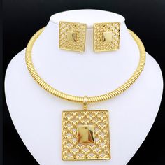 Afraic Jewelry -Women Necklace Earrings Set Large Size Pendant Gold Plated Dubai Fashion Jewelry Nigeria Bride Jewelry Wedding Party Gifts product name: Latest jewelry set designs for women material: alloy keyword: Women Necklace Earrings Set Large Size Pendant Style: African Necklace earrings jewelry set Style: TRENDY Plated Metal Costume Jewelry Sets, Gold Pendant Jewelry Sets For Parties, Metal Jewelry Sets With Plating For Gifts, Metal Jewelry Sets With Matching Dangle Earrings, Metal Dangle Jewelry Set With Matching Earrings, Gold Alloy Jewelry Set With Matching Earrings, Metal Pendant Jewelry Sets For Party, Metal Dangle Jewelry Sets, Costume Jewelry Sets With Dangle Metal