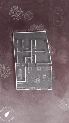 an aerial view of the ground plan for a building with multiple floors and several rooms