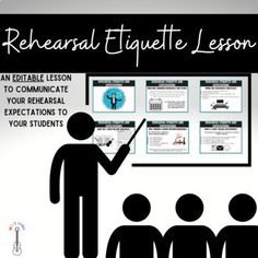 a poster with an image of people in front of a blackboard and the words, rereaal equite lesson