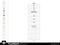 an image of a shower head and thermostaer in front of white background