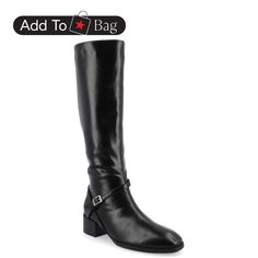 in stock Knee High Riding Boots, Square Toe Boots, Wide Calf, Calf Boots, Journee Collection, Riding Boots, Black Boots, Knee High, Block Heels