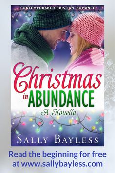 christmas in abundance by sally bayless, with an image of a man and woman kissing